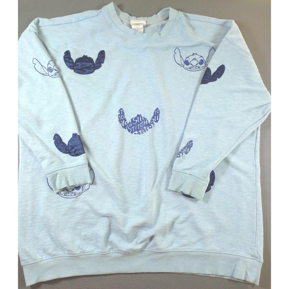 Disney Lilo & Stitch Womens 1X Sweatshirt Disney Adult AOP Parks Casual Pullover